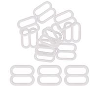 KAM Lot de 20 boucles de réglage tri-Glide en plastique pour sangle de soutien-gorge, crochets réglables pour maillot de bain, hauts, chemises de nuit, accessoires de vêtements à faire soi-même, 10