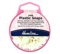 KAM Lot de 25 boutons-pression en plastique Crème 12,4 mm