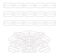 KAM Lot de 30 boucles de réglage de sangle de soutien-gorge en plastique Tri-Glide pour maillot de bain, haut, 20 mm, blanc