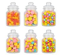KAMACA Candy Bar Lot de 6 bocaux à bonbons de 0,5 l avec couvercle, hermétiques, passent au lave-vaisselle, style vintage, pour bonbons, biscuits et plus (6 bocaux à bonbons de 500 ml)