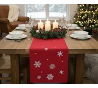 KAMACA Chemin de table 40 x 150 cm avec broderie en filigrane - Décoration de table pour cuisine, table à manger, cuisine, table à manger, décoration qui attire tous les regards en automne, hiver,