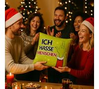 KAMACA Coussin humoristique avec inscription provocante - Cadeau pour les cyniques et tous ceux qui ont besoin d'un sourire - Avec rembourrage moelleux et coquin - Pour canapé, bureau, Noël (« Ich