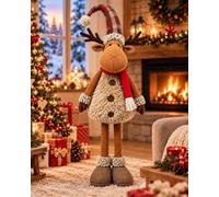 KAMACA - Élan/renne décoratif avec jambes télescopiques - Jusqu'à 98 cm de hauteur - Super idée de décoration en hiver et pendant la période de Noël (XL - Télescope - Élan - 98 cm)