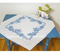 KAMACA Kit de broderie au point de croix pré-imprimé en coton avec modèle de broderie - Kit de broderie à broder soi-même - Adultes (théière MD 80 x 80 cm)