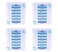 KAMACA Lot de 4 boîtes à médicaments pratiques pour 28 jours - Pilulier - Tablettes - Organisateur de comprimés - Doseur hebdomadaire