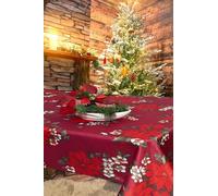 KAMACA Nappe de Noël XL - Rouge - Facile d'entretien - Résistante - Décoration de table festive pour l'hiver, la cuisine et la table à manger - Attire tous les regards - Automne Hiver et Noël - (X-Mas