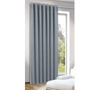 KAMACA Rideau occultant avec passants cachés et bande de rideau - Rideau thermique occultant - Pour chambre à coucher et salon - Dimensions (H x l) : 245 x 140 cm - Anthracite - H x l : 245 x 140 cm