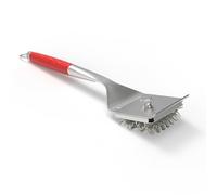 Kamado Joe® Krafted™ Brosse de barbecue en acier sans poils avec racloir, manche ergonomique de 45,7 cm, tête remplaçable, passe au lave-vaisselle, outil de nettoyage pour barbecue en acier inoxydable