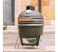 Kamado Little Kokko 13" - Nouvelle édition Compact et facilement déplaçable (31 x 45cm) Inclus : trepied en inox très stable et design Diamètre de la grille : 26 cm Vert olive