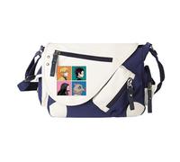 Kamado Tanjiro Tomioka Giyuu/Agatsuma Zen'itsu Sac à bandoulière Anime Kamado Nezuko Sac à main de grande capacité léger tendance avec plusieurs poches latérales pour homme et femme, Bleu Type 2, 32 x