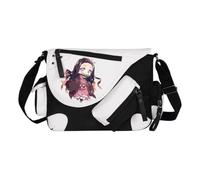 Kamado Tanjiro Tomioka Giyuu/Agatsuma Zen'itsu Sac à bandoulière Anime Kamado Nezuko Sac à main de grande capacité léger tendance avec plusieurs poches latérales pour homme et femme, Blanc Type 1, 32
