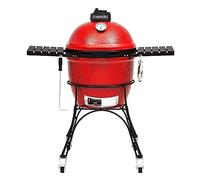 KamadoJoe Classique Joe I 18-inch Gril au Charbon de Bois en Rouge avec Panier, Étagères latérales, Griffe à Gril, et Ash Tool
