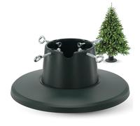 Kamai Support de sapin de Noël rond universel pour tronc de 3,5 à 10,5 cm de diamètre et hauteur d'arbre jusqu'à 2,1 m, support en métal solide avec réservoir d'eau, pour vrais arbres de Noël, support