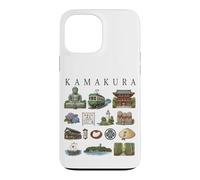 Kamakura Japon Icônes Mignonne Culture Voyage Art Illustration Coque pour iPhone 13 Pro Max