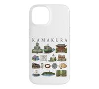 Kamakura Japon Icônes Mignonne Culture Voyage Art Illustration Coque pour iPhone 14