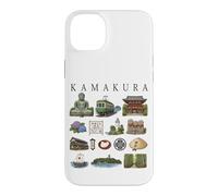 Kamakura Japon Icônes Mignonne Culture Voyage Art Illustration Coque pour iPhone 14 Plus