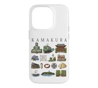 Kamakura Japon Icônes Mignonne Culture Voyage Art Illustration Coque pour iPhone 14 Pro