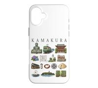 Kamakura Japon Icônes Mignonne Culture Voyage Art Illustration Coque pour iPhone 16 Plus