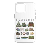 Kamakura Japon Icônes Mignonne Culture Voyage Art Illustration Coque pour iPhone 16 Pro Max