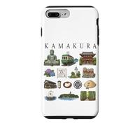 Kamakura Japon Icônes Mignonne Culture Voyage Art Illustration Coque pour iPhone 7 Plus/8 Plus