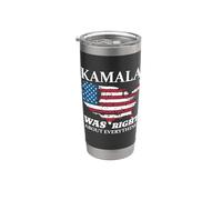 Kamala Was Right About Everything Carte rétro drapeau américain Gobelet isotherme en acier inoxydable double paroi
