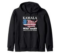 Kamala Was Right About Everything Carte rétro Drapeau américain Sweat à Capuche