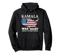 Kamala Was Right About Everything Carte rétro Drapeau américain Sweat à Capuche