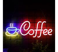 Kamanan Signe néon à LED, inscription fluo, café, panneau de café, éclairage mural LED, alimenté par USB pour chambre à coucher, décoration murale