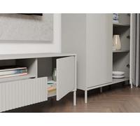 KAMARO - Meuble TV 160cm avec deux portes et un tiroir - Beige Cachemire