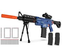 Kamaso Pistolet électrique pour Enfants - 2 chargeurs de 100 fléchettes - Pistolet en Mousse avec Lunette de visée pour Fusil de Sniper - Jouet électrique pour garçon à partir de 6 à 12 Ans