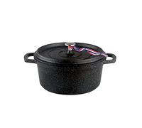 KAMBERG - 0008193 - Cocotte Ø 16 cm Ronde Noire - Fonte d'aluminium - Revêtement pierre - Tous feux dont induction - Sans PFOA