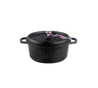 KAMBERG - 0008194 - Cocotte Ø 20 cm Ronde Noire - Fonte d'aluminium - Revêtement pierre - Tous feux dont induction - Sans PFOA