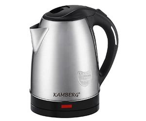Kamberg - Bouilloire Électrique Inox 18/10-1,8 Litres - 1500 W - Ébullition rapide - Design Compact - sans BPA - 0008126, Acier Brossé
