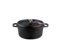 KAMBERG - 0008194 - Cocotte Ø 20 cm Ronde Noire - Fonte d'aluminium - Revêtement pierre - Tous feux dont induction - Sans PFOA