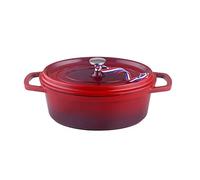 Kamberg - Cocotte 30 cm Ovale Rouge Flammée - Fonte d'aluminium - Revêtement pierre - Tous Feux dont Induction - Sans PFOA - 0008191