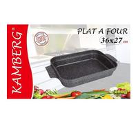 Kamberg - Plat à Lasagnes / Plat à four 36 x 27.5 x 7 cm- Fonte d'aluminium - Revêtement pierre - Tous feux dont induction