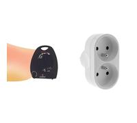 Kamberg - Radiateur Soufflant Salle de Bain - Chauffage d'appoint soufflant - Faible consommation - Silencieux - 2000 W - Noir & Multiprise 2 prises pour façade - Biplite - 2x16A - Blanc - Zenitech