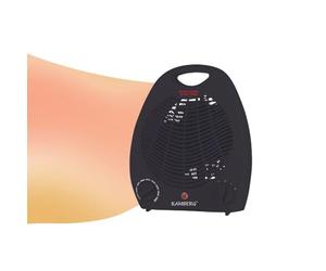 Kamberg - Radiateur Soufflant Salle de Bain - Chauffage d'appoint soufflant - Faible consommation - Silencieux - 2000 W - Noir