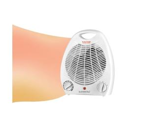 Kamberg - Radiateur Soufflant Salle de Bain - Chauffage d'appoint soufflant - Faible consommation - Silencieux - 2000 W - Blanc