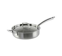 KAMBERG - Sauteuse Ø24 cm en Acier Inoxydable 18/10 Triply - Sans PFAS - Couvercle inclus - Tous feux dont induction et four - 0008278, Gris