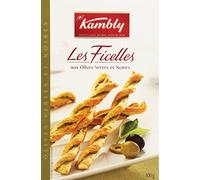 Kambly les Ficelles aux Olives Vertes/Noires le Paquet 100 g - Lot de 6
