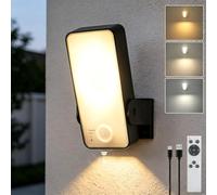 Kambo Applique Murale Extérieure avec Détecteur de Mouvement IP65 | Rechargeable10000mAh Lampe Murale Sans Fil Étanche, Rotation 270°/150° pour Entrée Terrasse Jardin Garage