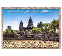 Kambodscha, Angkor Thom, Angkor Wat und Bayon (Tischkalender 2026 DIN A5 quer), CALVENDO Monatskalender: Angkor, eine der größten religiösen Bauwerke der Erde.