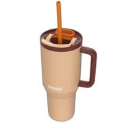 Kambukka Tasse thermique de voyage, 900 ml, beige et marron, avec couvercle et anse