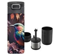 Kambukka Etna 500 ml avec infuseur à thé - tasse isotherme en acier inoxydable, bouchon 3-en-1, Snapclean, étanche, sans BPA - motif Bird