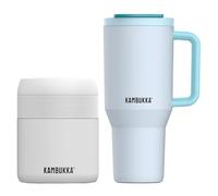 Kambukka Hold The Cold - Gobelet isotherme RIO 950 ml avec paille + Lunchbox BORA 600 ml - Étanche, acier inox, sans BPA