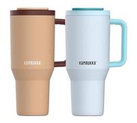 Kambukka Rio - Chilly Vibe Coffret 2 gobelets isothermes 950 ml - Paille télescopique - Acier inoxydable - Étanche - Nettoyage facile