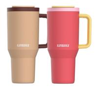 Kambukka Set Rio Thirsty for more - Deux gobelets isothermes 950 ml avec paille intégrée - Isolation sous vide - Étanche et durable