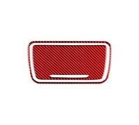 KAMCES Compatible avec Les Accessoires de la série 5 F10 2011-2017, boîte de Rangement de Commande Centrale intérieure en Fibre de Carbone, Panneau de Garniture, Cadre, Autocollants(A Set(Red))