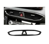 KAMCES Garniture de Ventilation de Sortie d'air Centrale Avant de Voiture en ABS 1 pièce Compatible avec Hyundai Santa Fe 2019-2022 en Fibre de Carbone Noire